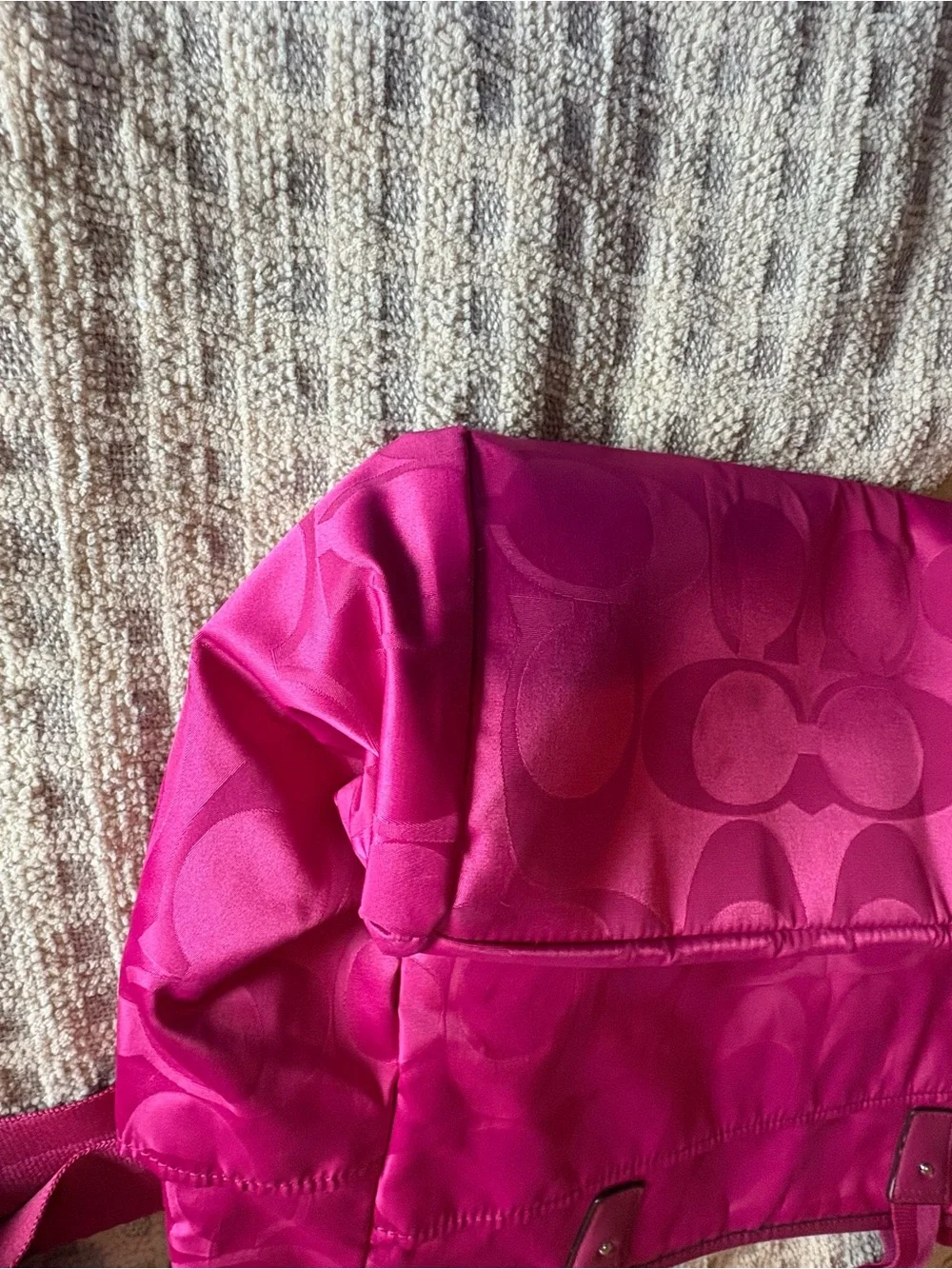 Coach Fuchsia Signature Tote with Adjustable Crossbody Strap